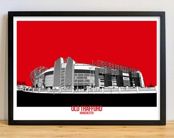 Manchester United Print United Trinity Print Old Trafford Print