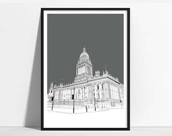 Leeds Town Hall Art Print, Gift
