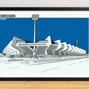 Bochum Football Art Print of Vonovia Ruhrstadion, 1848 poster, picture, gift