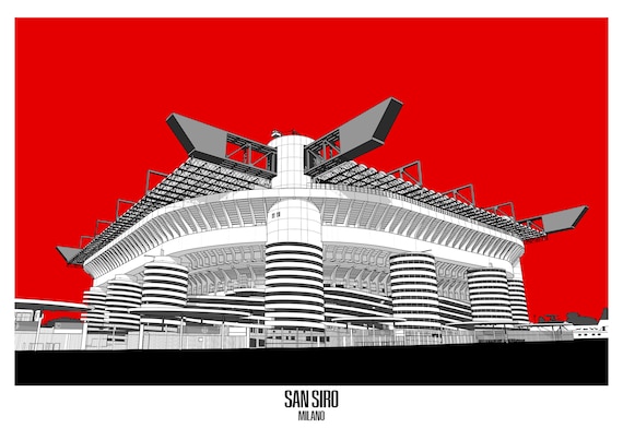 ACミランスタジアム サンシーロアートポスター A2版