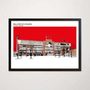 Afdrukbare kunst St. Pauli van het Millerntor Stadion, digitale download