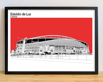 Benfica Art Print, Estádio da Luz, Lisbon, poster gift