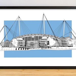 Mancher City Print Etihad Stadion Druck, Poster, Bild