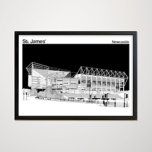 Newcastle football Print, St. James&#39; poster, picture