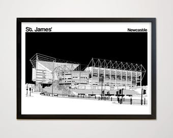 Newcastle football Print, St. James' poster, picture