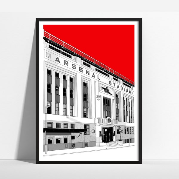 Arsenal FC Printable Art of Highbury, Digital Download.