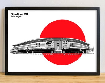 MK Dons FC, Stadium MK Art Print, Poster, Picture, Gift