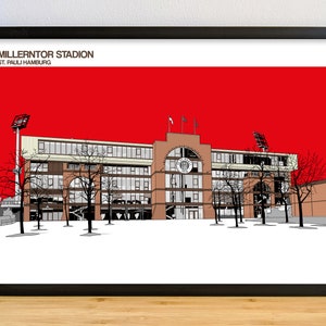 FC St Pauli Art Print of The Millerntor Stadion, poster, picture, gift