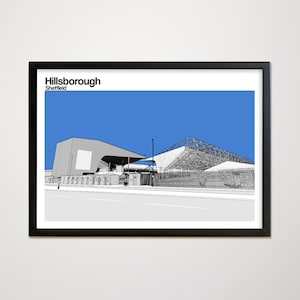 Sheffield Wednesday Art Print of Hillsborough Stadium, Poster, Picture, Gift
