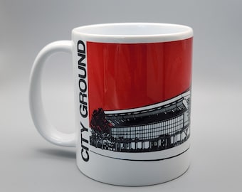 Nottingham, City Ground Forest Illustrated Mug, gift