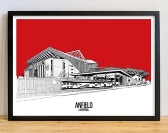 Liverpool FC Anfield Art Print, Anfield Poster, picture