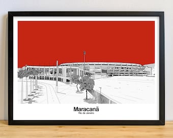 CR Flamengo printable art of The Maracanã Stadium, Digital download