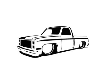 2X Lowered truck stickers for Chevrolet C10 short bed pickup 3rd Gen 1973-1987