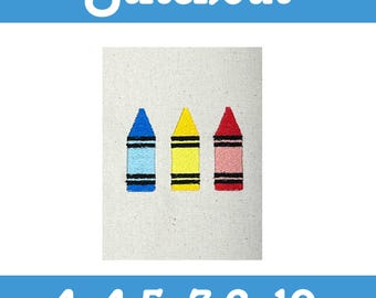 Crayon Trio Machine Embroidery Design (Digital Download)