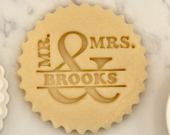 Custom Cookie Mr and Mrs Stamp Personalized Fondant Embosser Cookie Biscuit Stamp Fondant Cake Decorating Icing Cupcakes Stencil Wedding