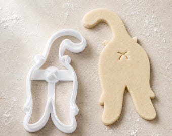 Cat Butt Cookie Cutter and Stamp, 4.5-Inch Kitty Bum Baking Tool, Fondant Clay