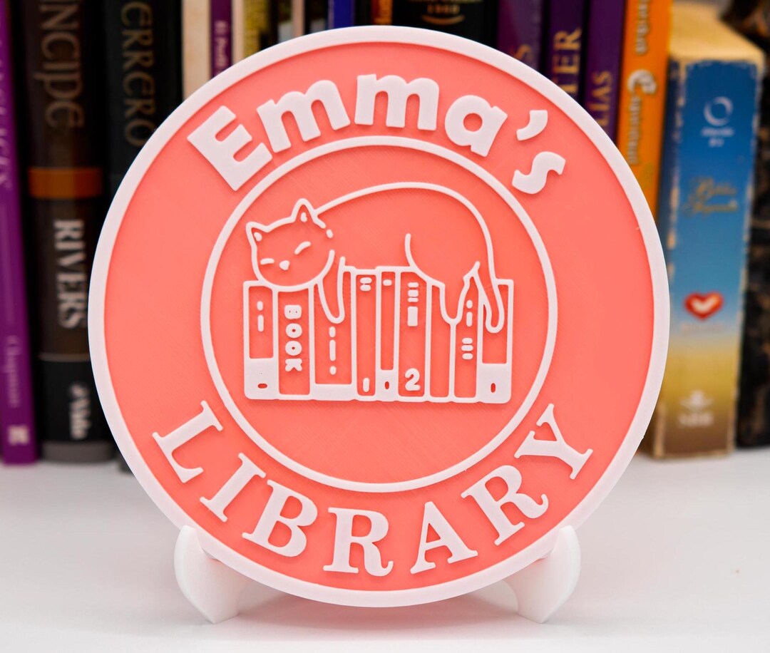 Personalized Library Sign - Book Nook Decor With Stand, Unique ...