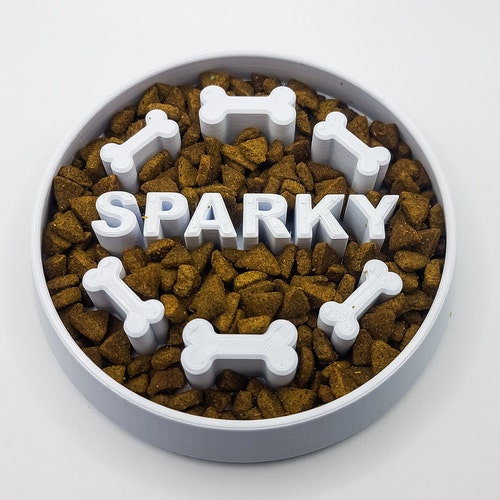 Custom Paw Slow Feeder Dog Bowl Insert Personalized Cat Dish Etsy