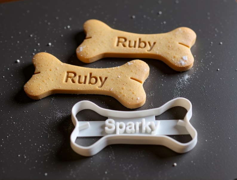 Personalized Dog Bone Cookie Cutter: Custom Pet Treat Baker - 3 Sizes image 1