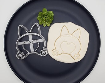 Corgi Butt heart shape cookie cutter  - dog bum Clay fondant party pet