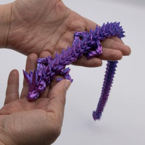 Articulated Gemstone Dragon Fidget Toy: 3D Printed Sensory Desk Companion