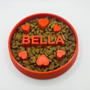 Custom Heart Slow Feeder dog bowl l Personalized Cat Dish Pets | Slow digestion | Fun Pup