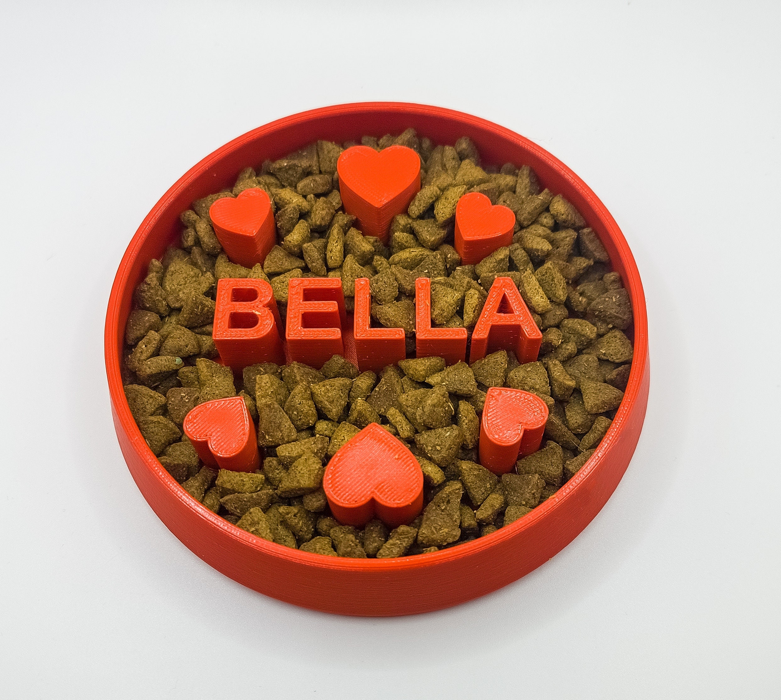 Custom Heart Slow Feeder Dog Bowl L Personalized Cat Dish Pets Slow Digestion Fun Pup Etsy