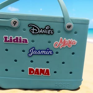 Personalized Name Tag for Beach Tote – Custom Bag Charm for Tote Bags,  Diaper Bags – Name Plate Accessory for Travel & Gifts for Bogg Bag