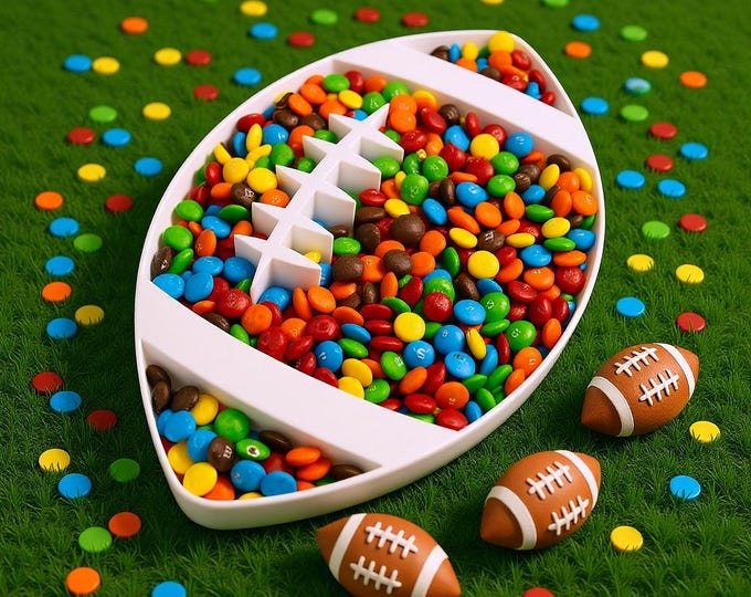 Football Charcuterie Tray, Game Day Snack Bowl, Tailgate Party Serving Dish
