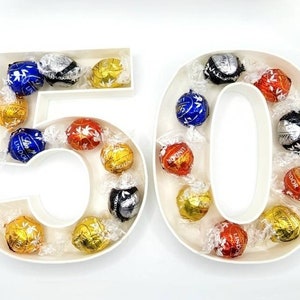 Number Box birthday tray display for treats, charcuterie, cake pop, candy, chocolate, jewelry, personalized gift.