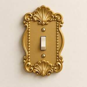 Rocaille Pearl Light Switch & Outlet Cover, Rococo Shell Wall Plate, Toggle Rocker Duplex