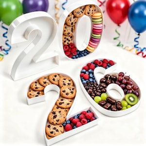 2026 Fillable Number Charcuterie Tray | Custom Number Display for Weddings, Birthdays, Graduations, Anniversaries, New Year, and Events