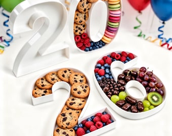 2026 Fillable Number Charcuterie Tray | Custom Number Display for Weddings, Birthdays, Graduations, Anniversaries, New Year, and Events