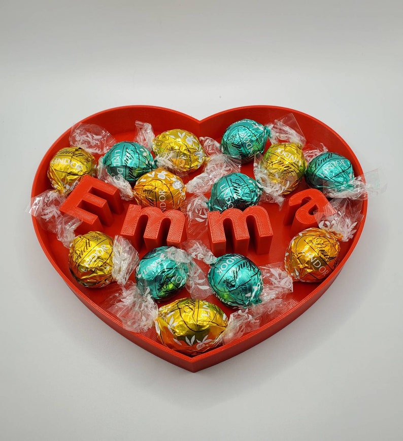 Baby Shower Letter Box form tray display for treats, charcuterie, cake pop, candy, chocolate etc Heart name tray 8" cale