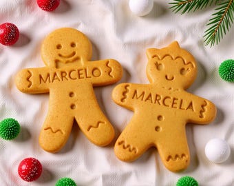 Personalized Gingerbread Cookie Cutter With Name – Custom Gingerbread Boy or Girl Stamp – Kids Christmas Cookie Cutter – Holiday Baking Gift