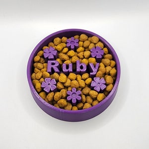Custom Flower Slow Feeder dog bowl l Personalized Cat Dish Pets | Slow digestion | Fun Pup