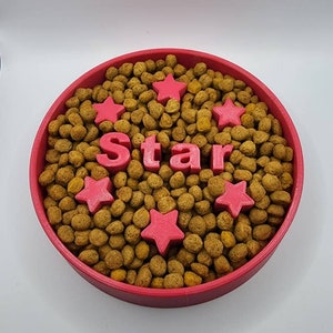Custom Stars Slow Feeder dog bowl l Personalized Cat Dish Pets | Slow digestion | Fun Pup