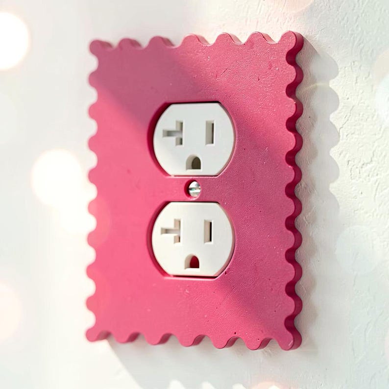 Pastel Scalloped Outlet Cover | 1-gang Single Outlet Plate | Nursery ...
