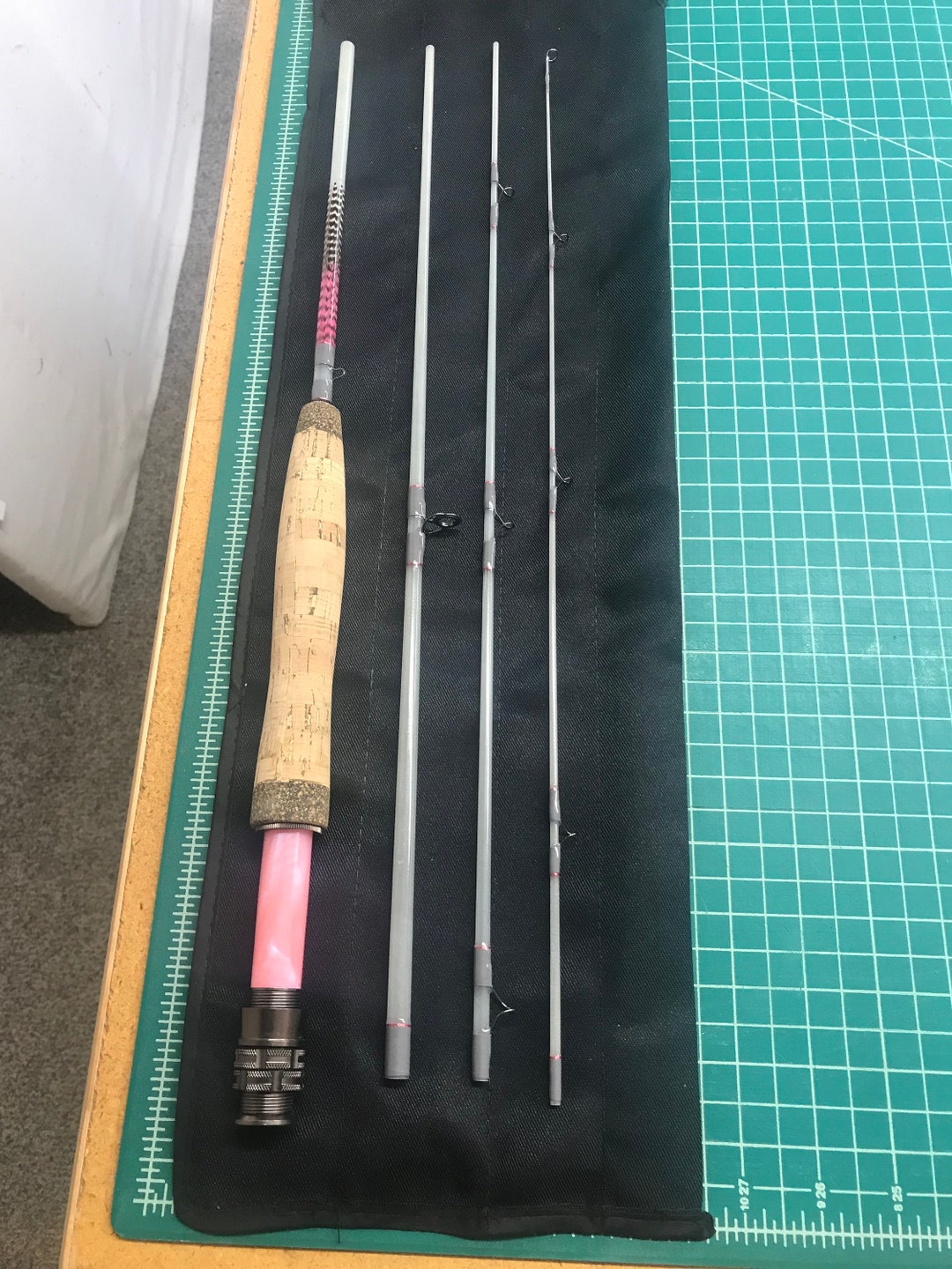 Custom Built Fly Rod With Feather Inlays and Acrylic Seat. Etsy