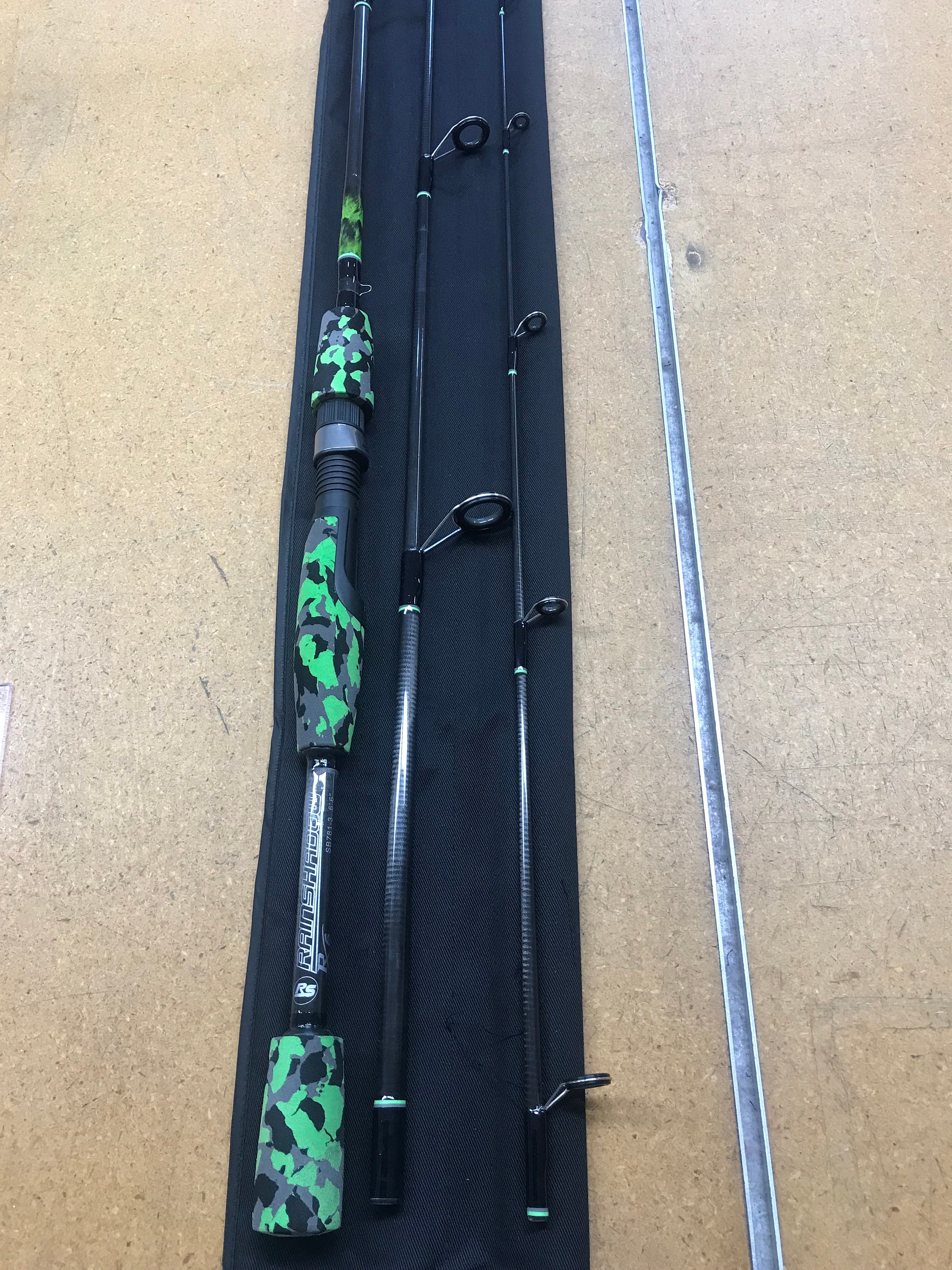 Green Camo RX6 Spinning Rod With Feather Inlays. -  Canada