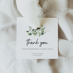 Greenery Thank You Tags Template, Eucalyptus Favor Tag, Greenery Favor Tag, Wedding Favor Tag, Bridal Shower Favor Tag, Baby Shower Tag |RAE