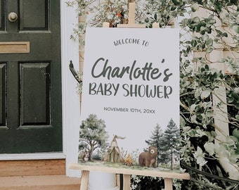Let the Adventure Begin Baby Shower Willkommensschild, Willkommensschild fürs Camping, Adventure Awaits Baby Shower Willkommensschild | Lager