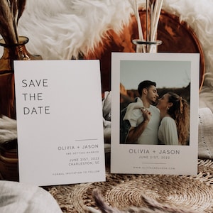 Photo Save the Date Template, Minimalist Save the Date Printable, Editable Save our Date, Wedding Invitation, Save the Date Cards | CHARLI