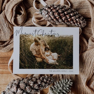Plantilla de tarjeta de Navidad moderna, tarjeta navideña con foto, tarjeta con foto de Navidad, tarjeta de Navidad editable, feliz Navidad, tarjeta de Navidad / SARAH