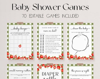 70 Baby Shower Games, Apple Baby Shower Game Bundle, Apple of Our Eye Baby Shower Bundle, Baby Party Games, Fall Baby Shower Games | APPLE
