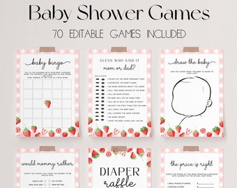 70 Baby Shower Games, Strawberry Baby Shower Game Bundle, Berry Sweet Baby Shower Bundle, Baby Party Games, Berry Baby Shower Games | BERRY