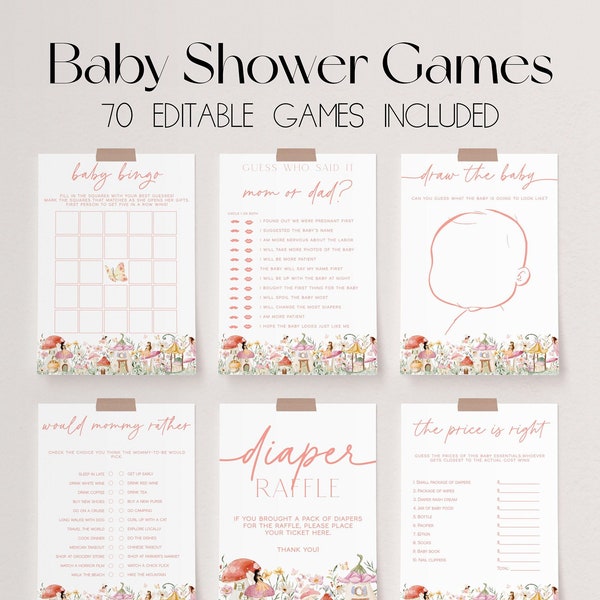 70 Baby Shower Games, Fairy Baby Shower Game Bundle, Magical Fairy Baby Shower Bundle, Baby Party Games, Little Fairy Baby Games | FAIRY