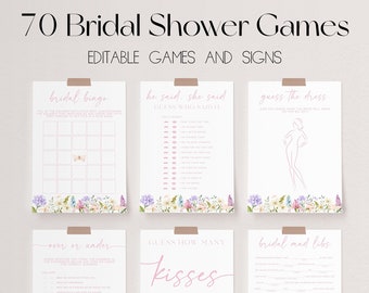 Wildflower Bridal Shower Games Bundle, Love in Bloom Bridal Shower Games, Butterfly Wedding Shower Games, Editable Bridal Party Games | MILA