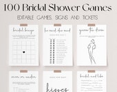 100 Bridal Shower Games, Minimalist Wedding Shower Games Bundle, Editable Bridal Shower Game Bundle, Printable Bridal Party Games | CHLOE