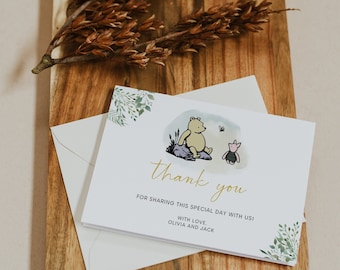 Winnie the Pooh Baby Shower Thank You Card (Digital Download)